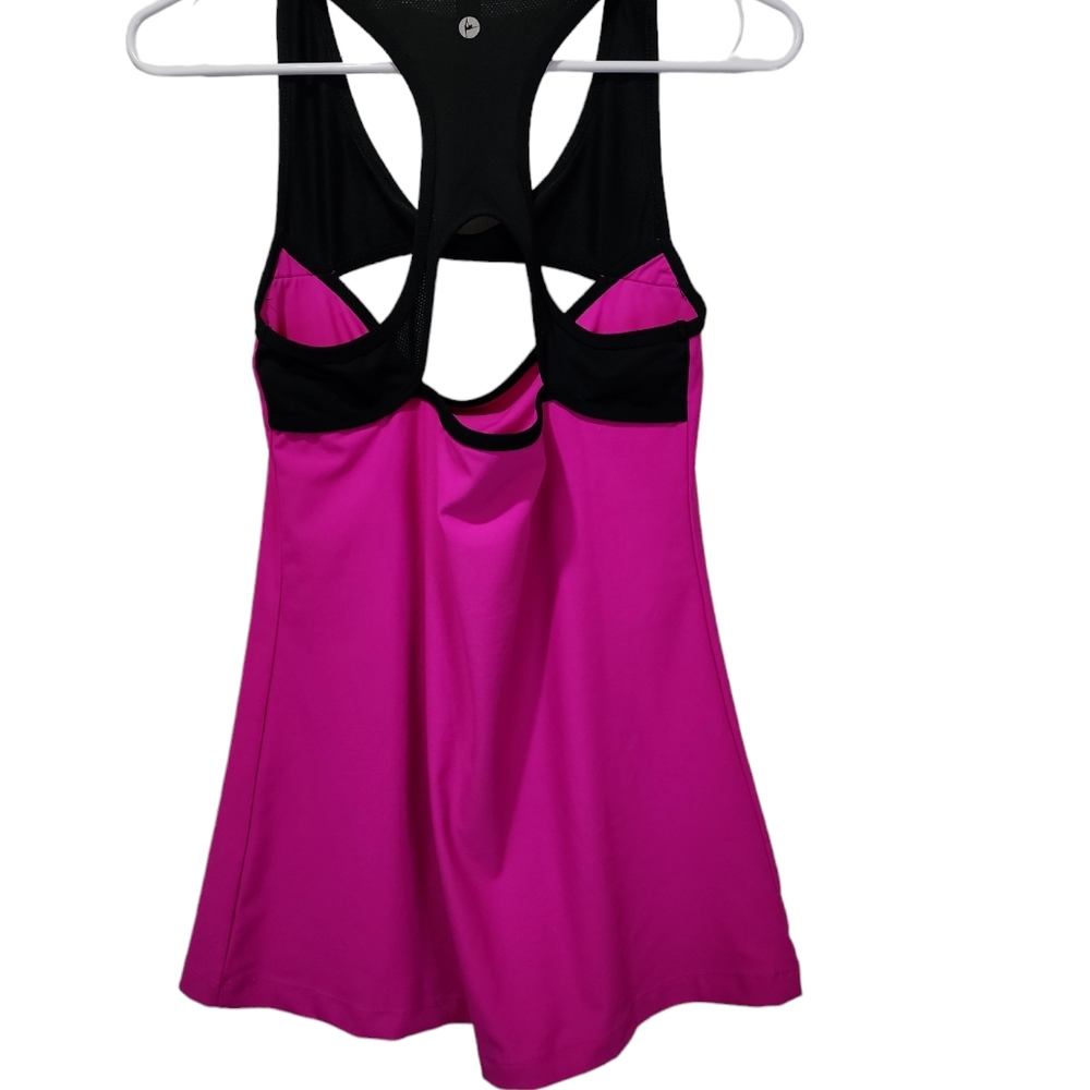 Women's ninety degree size , large athletic , top hot pink and black barbiecore - Picture 4 of 4